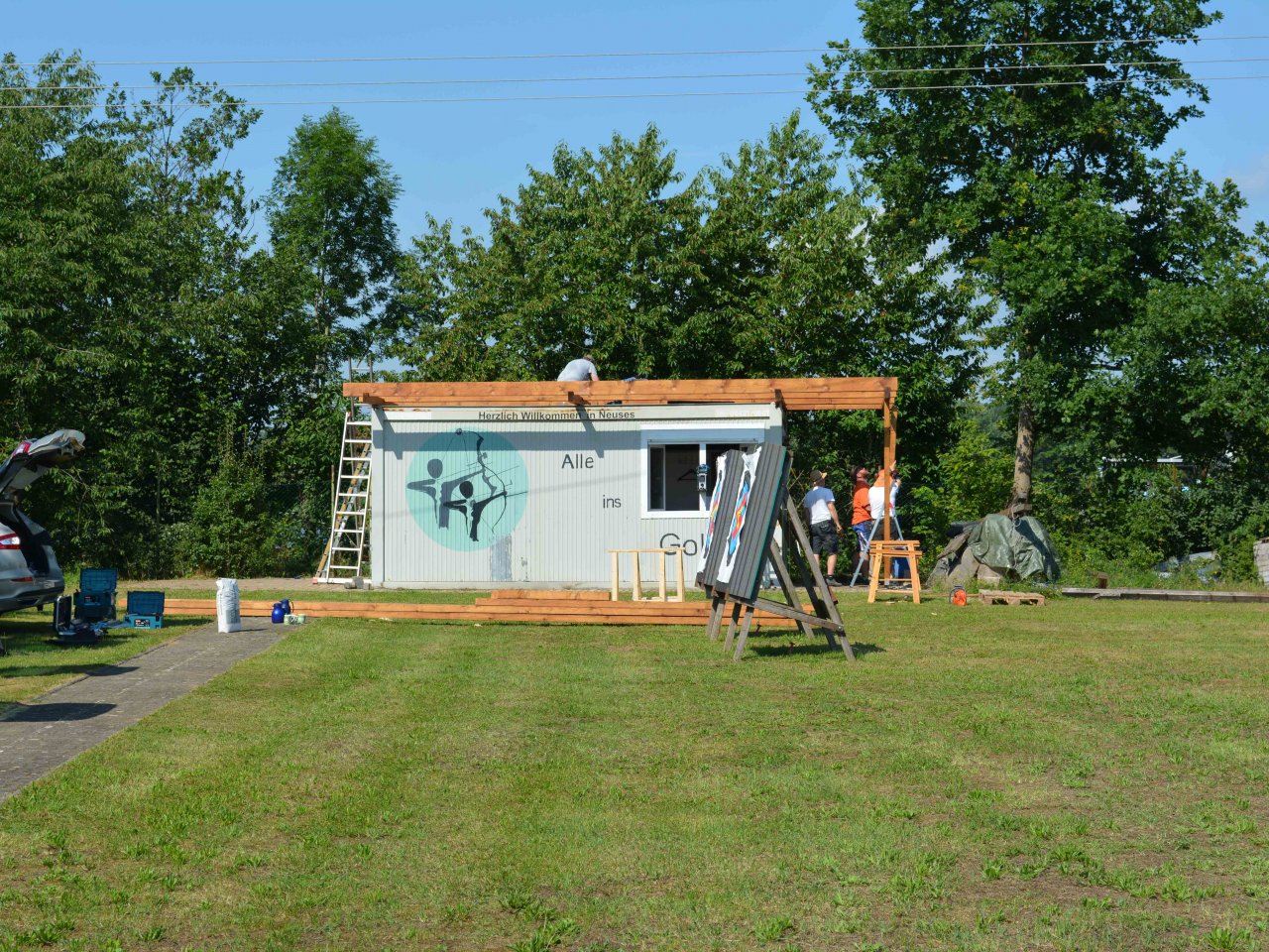 Bau des Containerdaches 2020