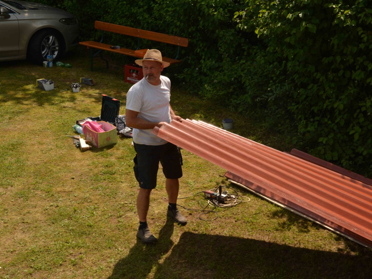 Bau des Containerdaches 2020