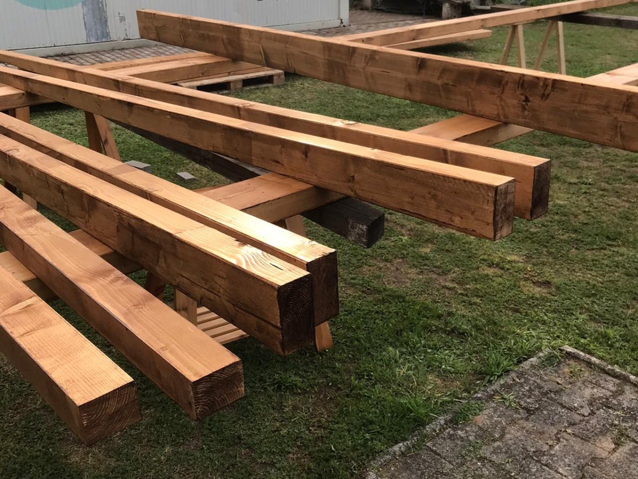 Bau des Containerdaches 2020