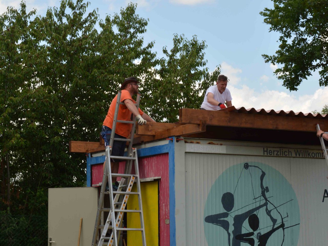 Bau des Containerdaches 2020