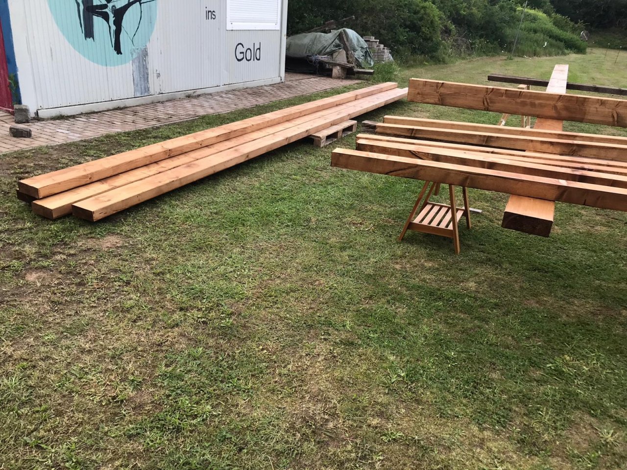 Bau des Containerdaches 2020