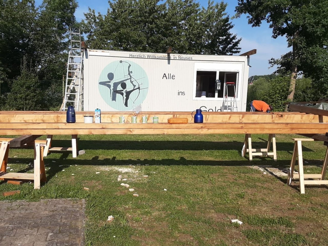 Bau des Containerdaches 2020