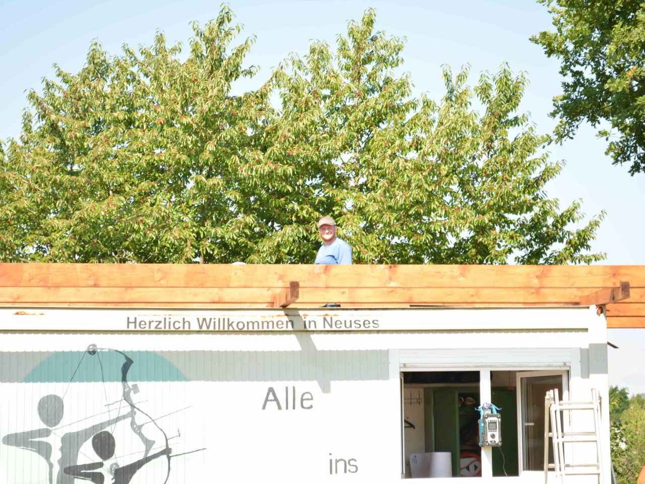 Bau des Containerdaches 2020